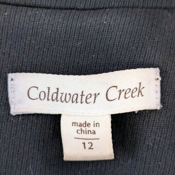 COLDWATER CREEK Black Double Breasted Dress Business Pea Coat; Size 12 - Picture 4 of 6